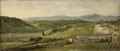 Paisaje panorámico con una granja simbolista George Frederic Watts